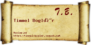 Timmel Boglár névjegykártya